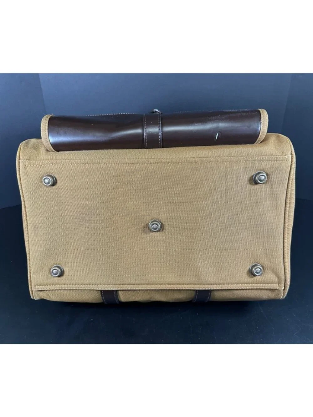 Vintage POLO Ralph Lauren Safari Canvas Leather Travel Bag Weekender Duffle